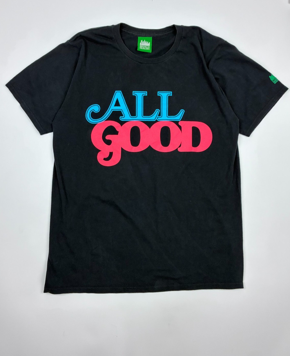 Mighty Healthy NYC All Good Graphic Tee Black Skate Streetwear USA Made Large